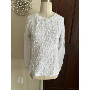 Wendy Williams white knit crew neck sweater XS
